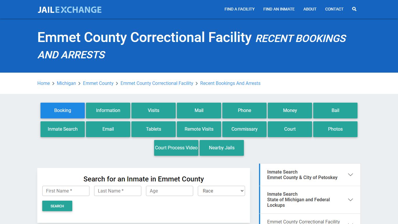 Emmet County Correctional Facility Recent Bookings And Arrests